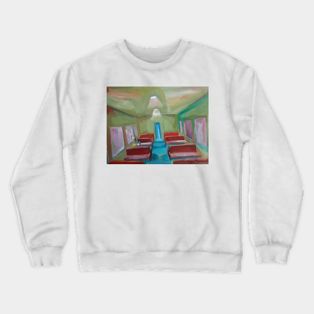 A man alone in the wagon Crewneck Sweatshirt by diegomanuel